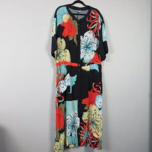 The Kit Coble Shirt Dress 22 Black Camellia Viscose Crepe Occasion Designer 348